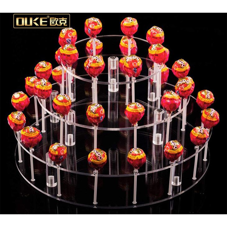 Acrylic Round 3 Tier Acrylic Cake Pop Stand